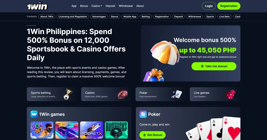  1Win - Top 5 Betting Sites in the Philippines