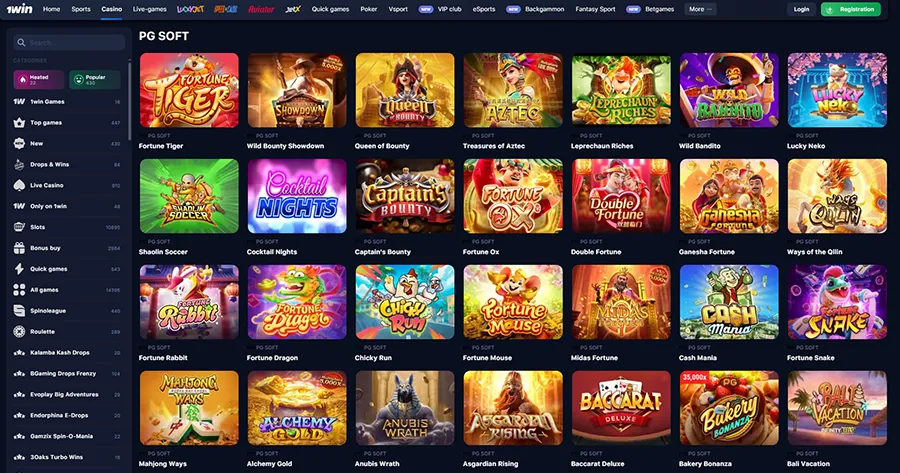 1Win casino slots PG Soft provider for Filipino Players