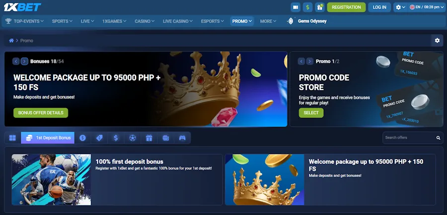  1xBet – 150 Free Spins + ₱86,000 Bonus