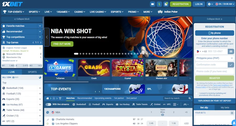 1xBet- Basketball Betting Sites