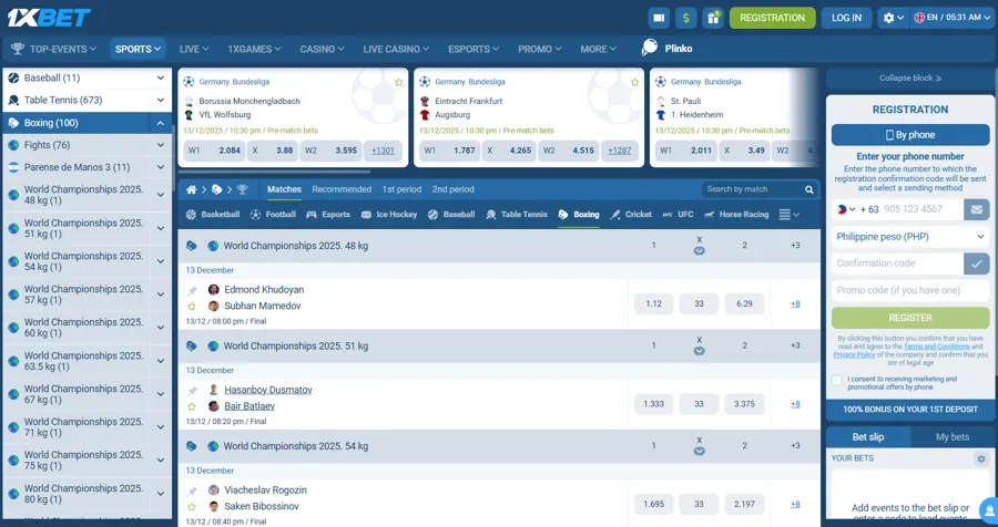 1xBet – Best for live boxing odds