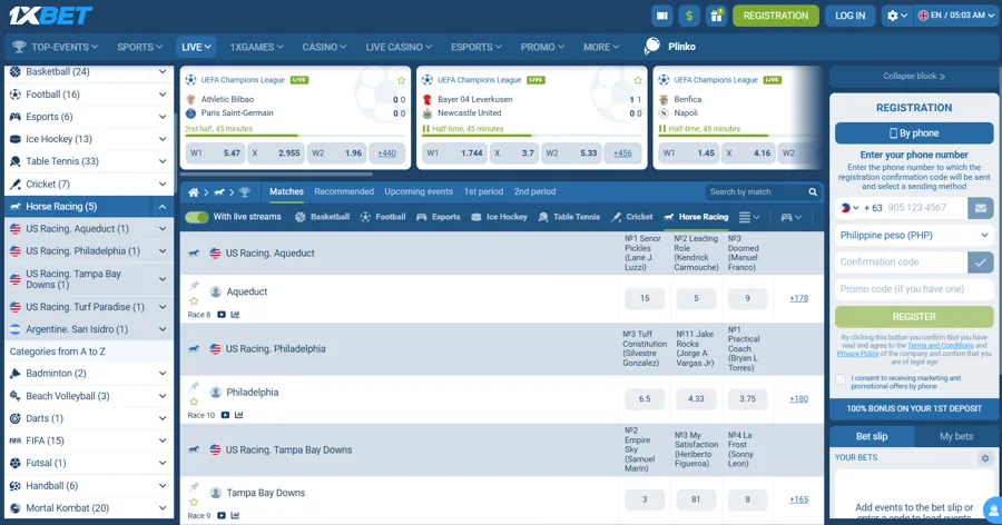 1xBet - Best Betting Sites for Breeders' Cup