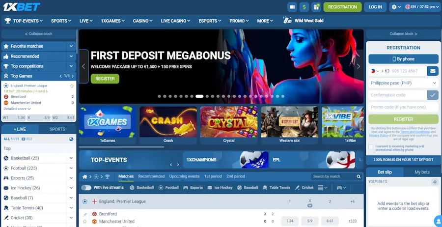 1xBet - High payout rate and game variety