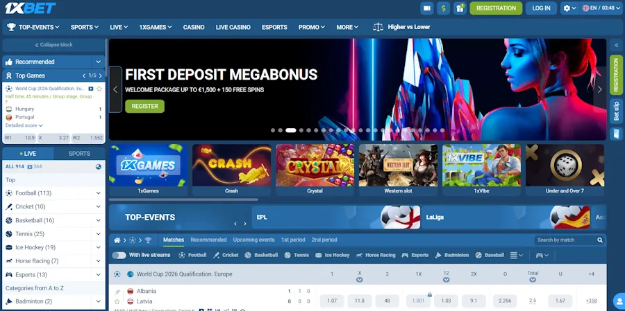 1xBet – Best for Game Variety