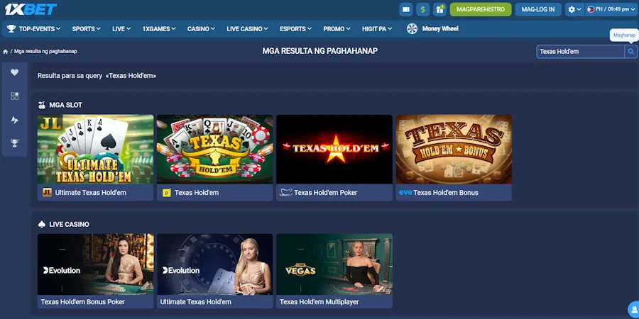 1xbet Poker: Local Filipino Favorite