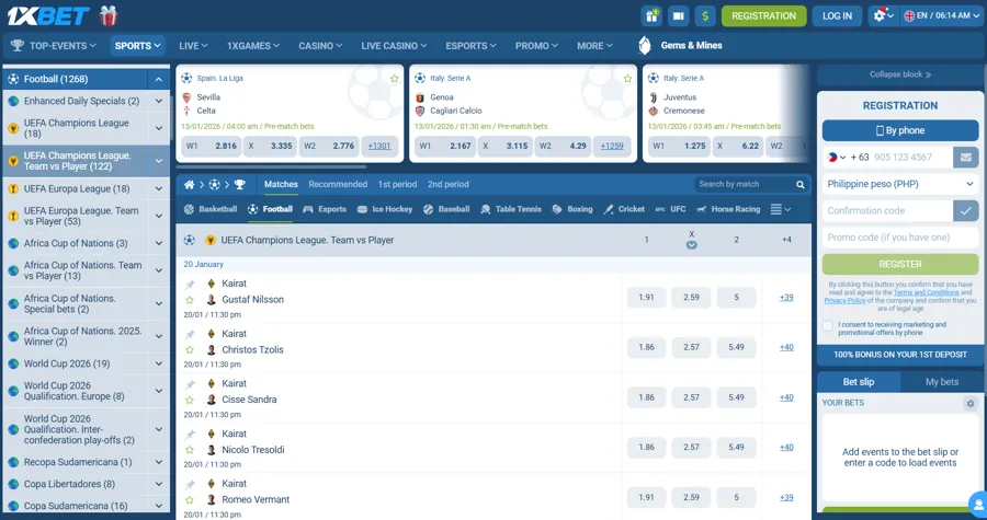 1xBet - Best Sites for Filipino Punters