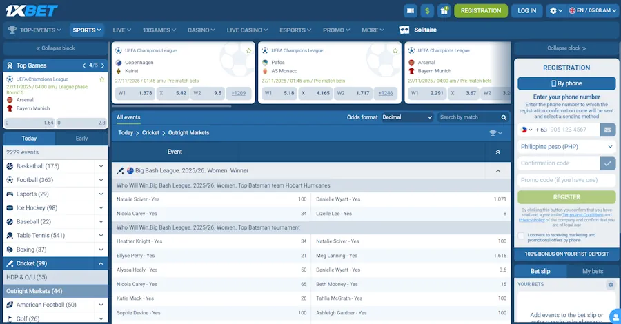 1xBet – Best for live betting and odds