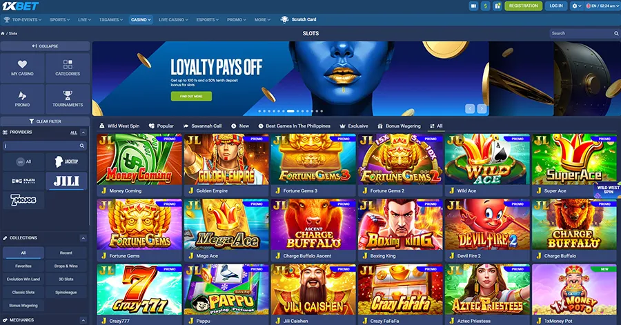 1xBet Casino Jili Games in Philippines
