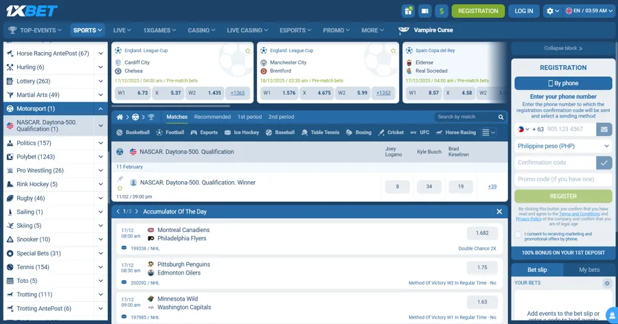 1xBet - Top Online Betting Sites for Motorsport