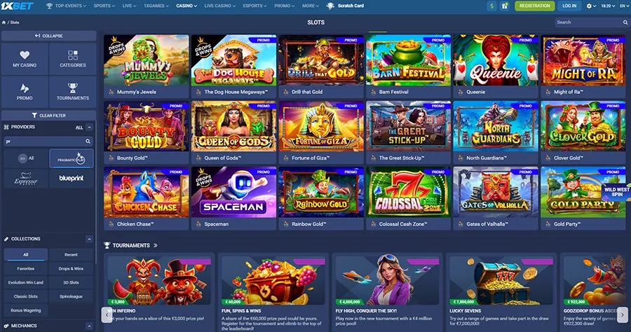 1XBet Casino Pragmatic Play slots
