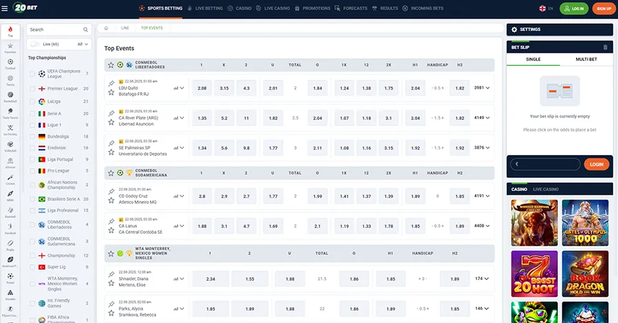 20Bet Online Betting