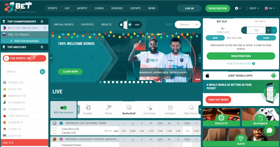 22BET- Top 5 Betting Sites in the Philippines