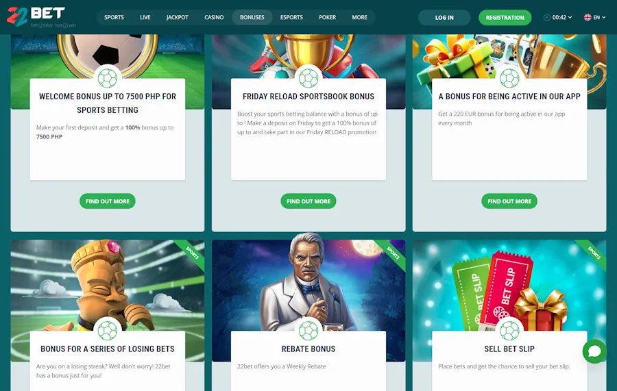 22bet – PHP 1,000 no-risk bet for new users