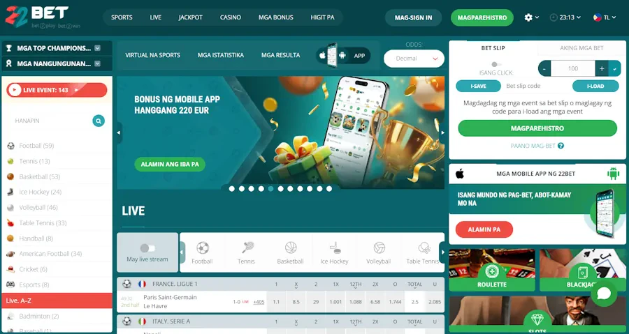 22Bet – User-friendly and mobile-ready