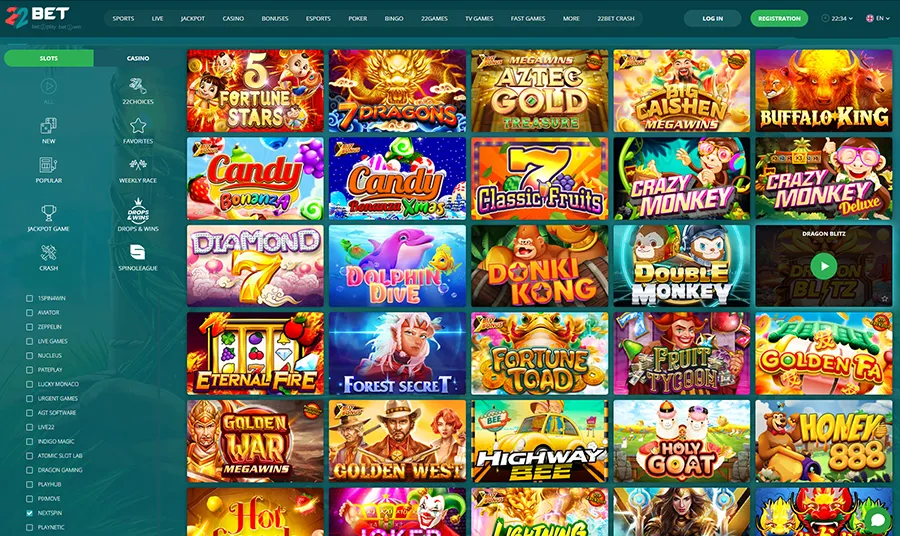 22bet Casino NextSpin Games in Philippines