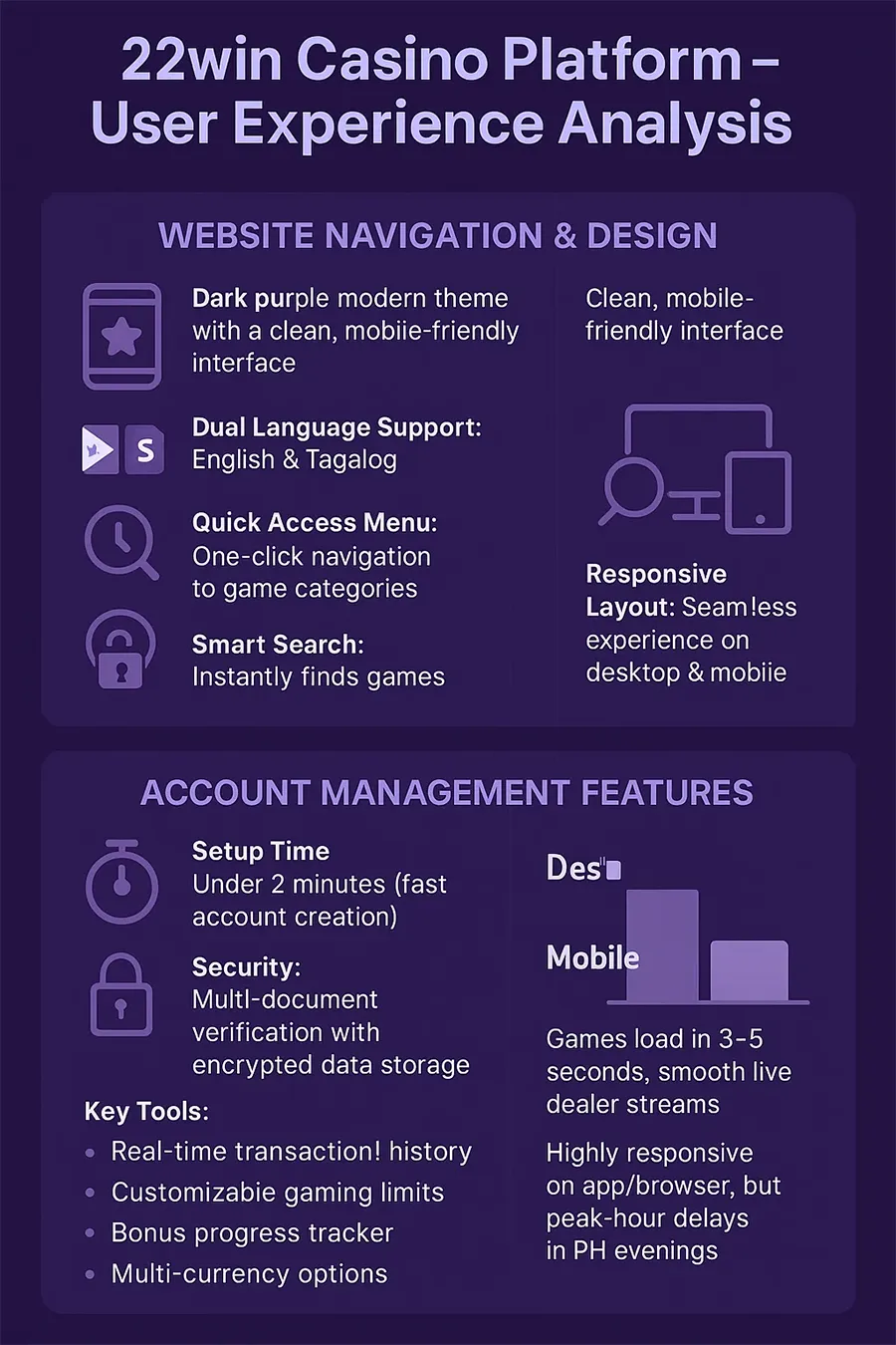 22Win Casino User Experience Analysis