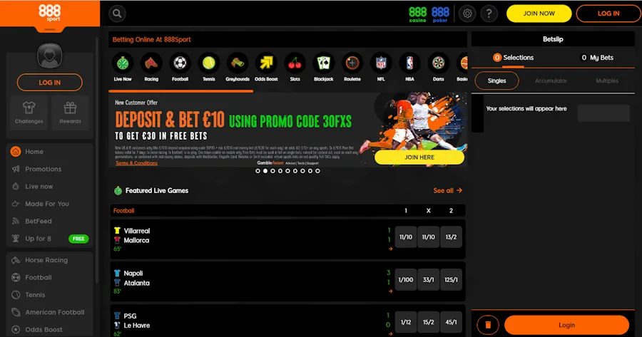 888Sport – Advanced features and UI