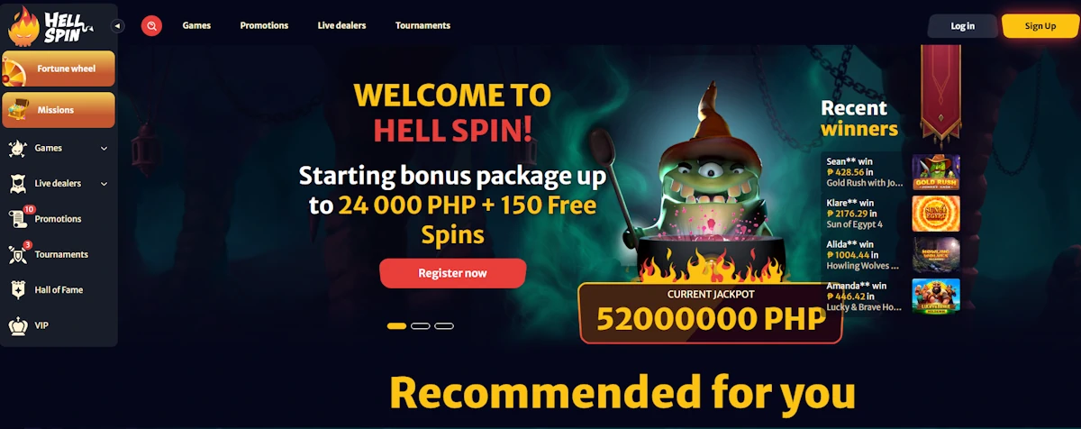 HellSpin Casino Screenshot