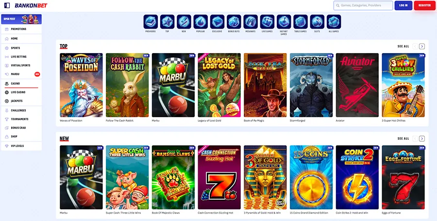Bankonbet Casino Game Selection and Software Providers