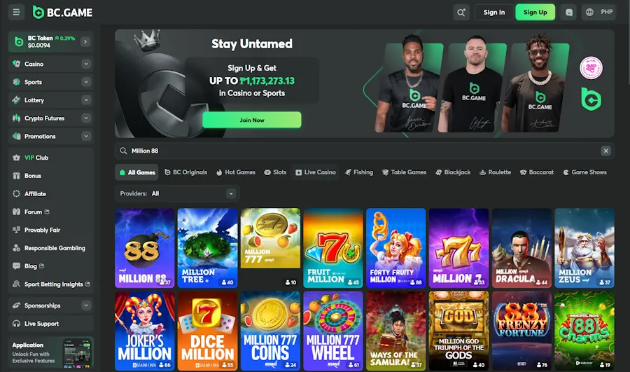 BC.Game – Best Casinos to Play Million88