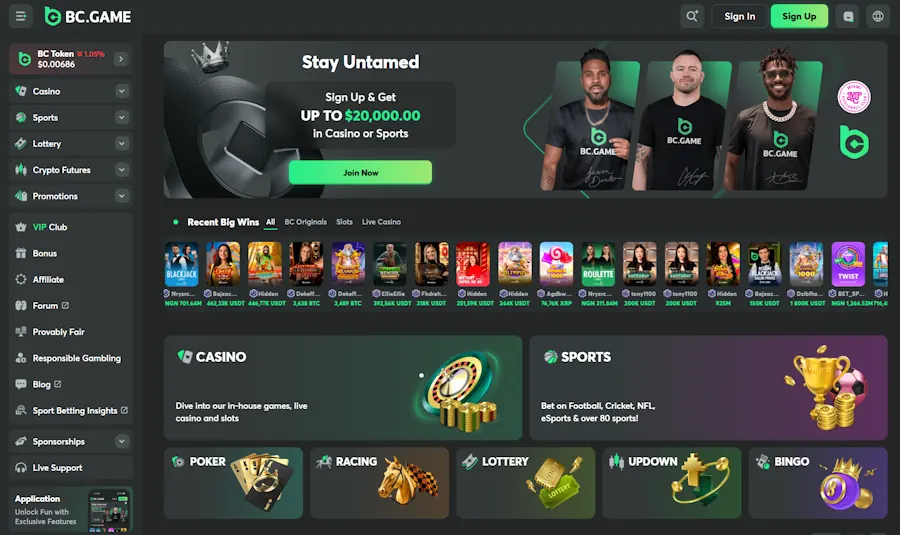 BC Game: Top crypto-friendly no download option