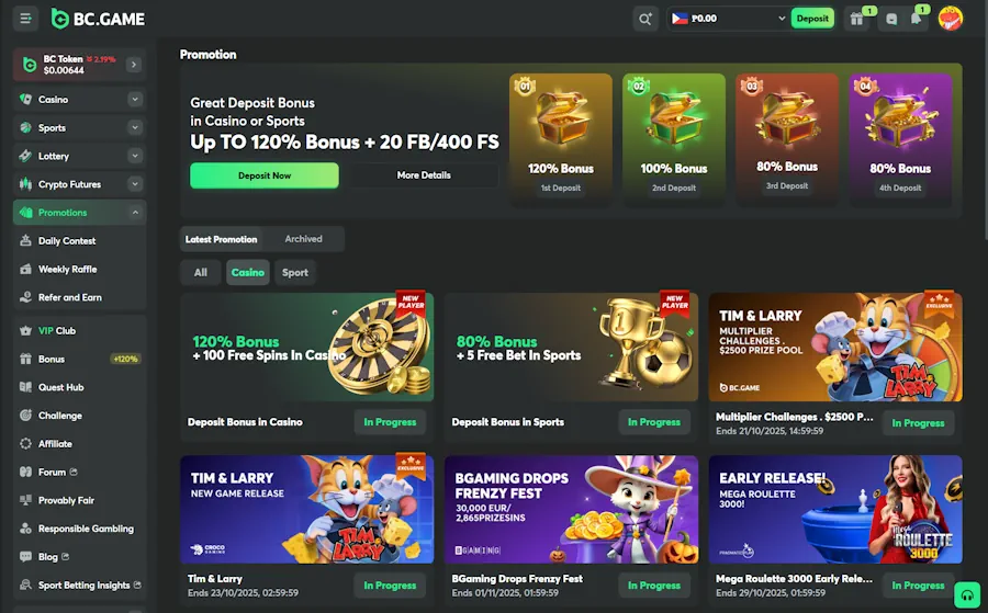 BC.Game – $1,200 Poker Bonus + 400 Spins