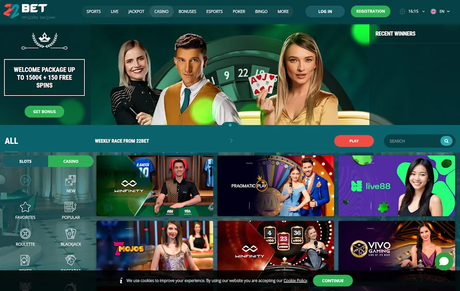 22Bet Best Live Online Casino