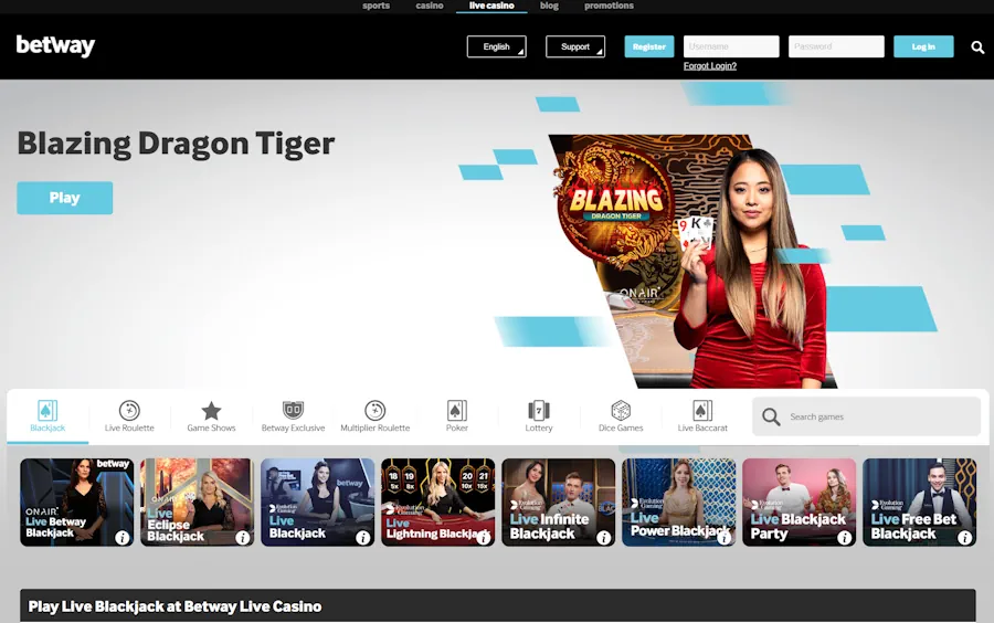 BetWay Best Live Online Casino