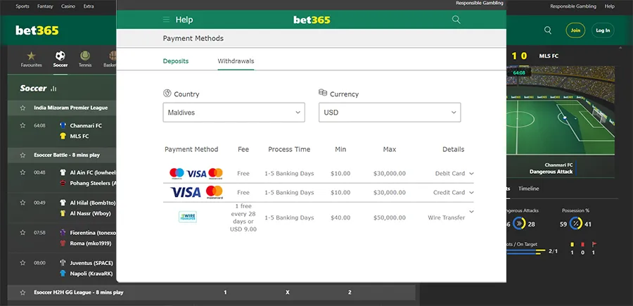 Bet365 – Trustworthy for big cash-outs