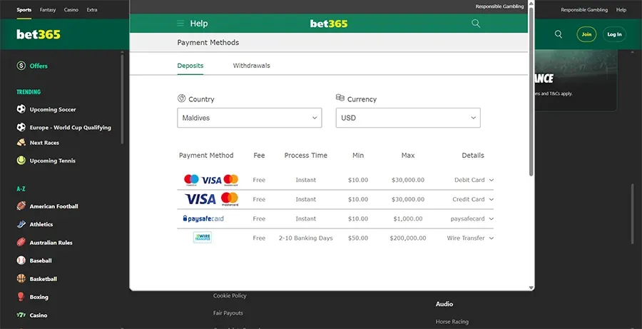 Bet365:Best for Live Betting with Bank Deposits