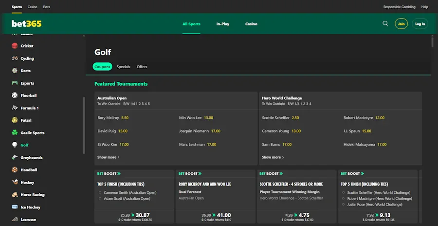 Bet365 - Trusted Betting Sites for Ryder Cup