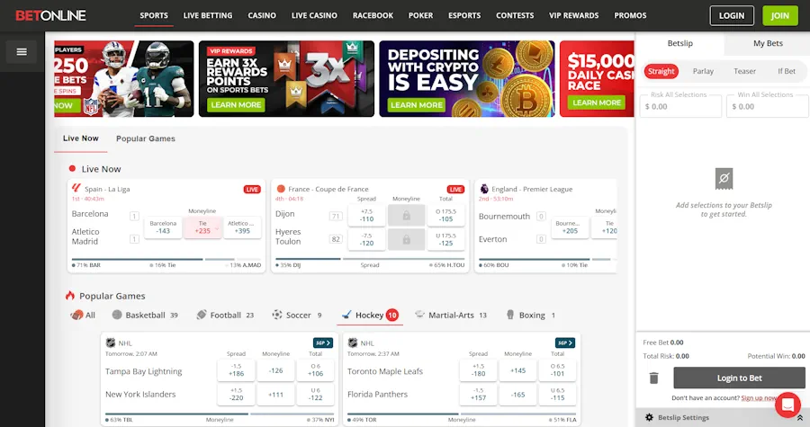 BetOnline - Trusted hockey betting sites in the Philippines