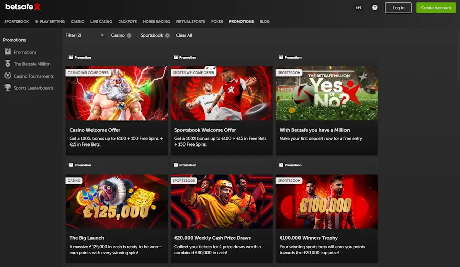 Betsafe-Top Casinos Offering 100 Free Spins No Deposit