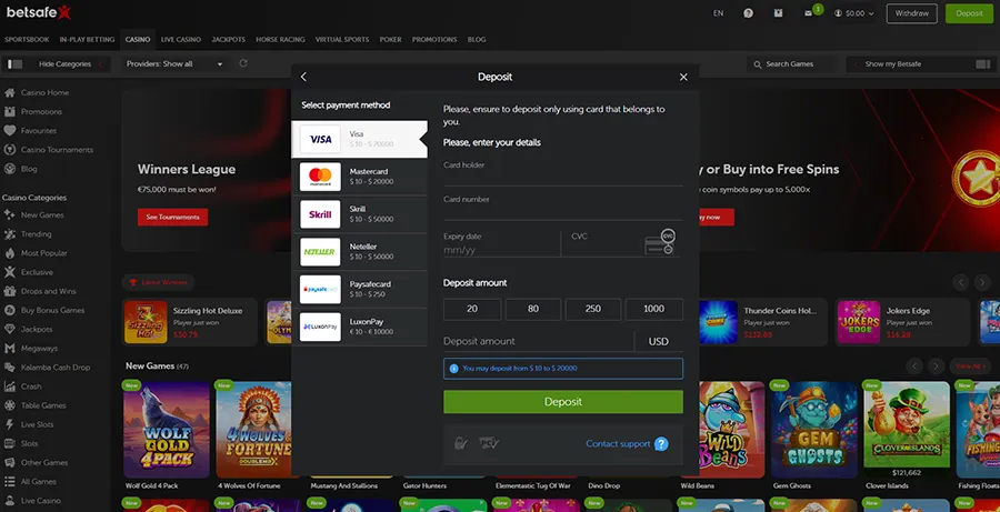 Betsafe Banking: Payments, Fees & Speed