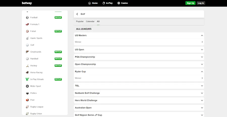 Betway - Trusted Betting Sites for Ryder Cup