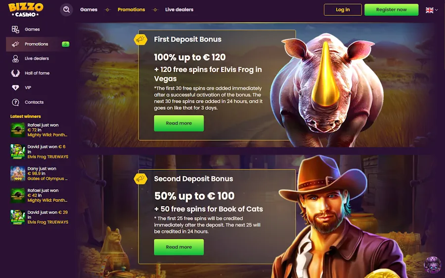 Bizzo bonuses and Loyalty Rewards