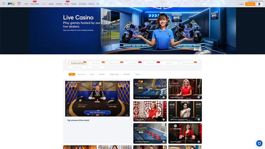 BK8 Live Dealer Evolution Games