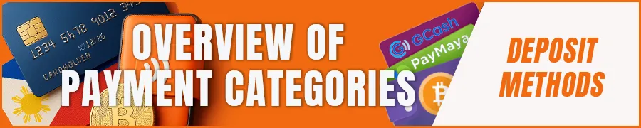 Overview of payment categories for gambling sites