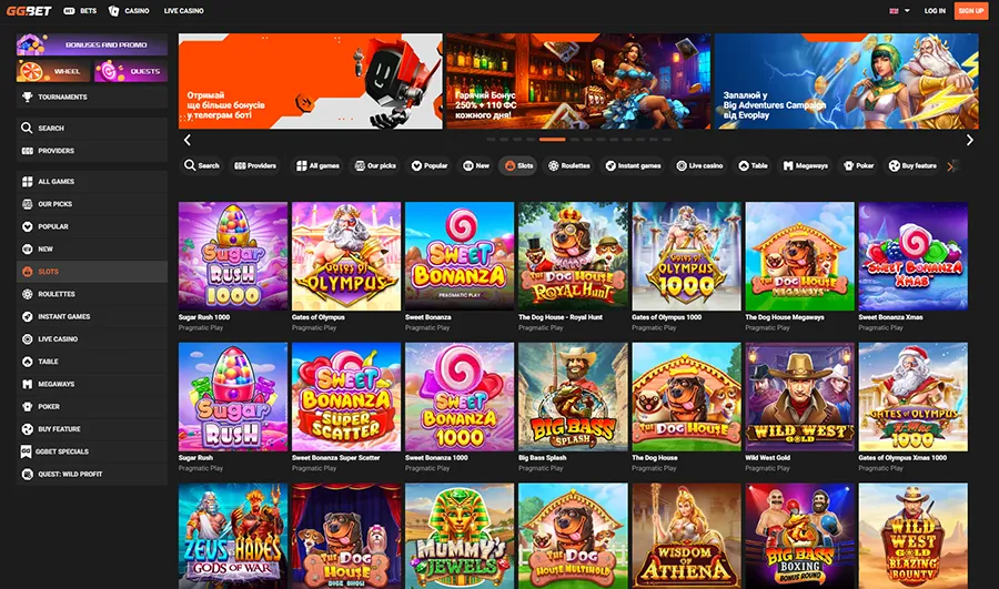 GGbet Casino Pragmatic Play slots