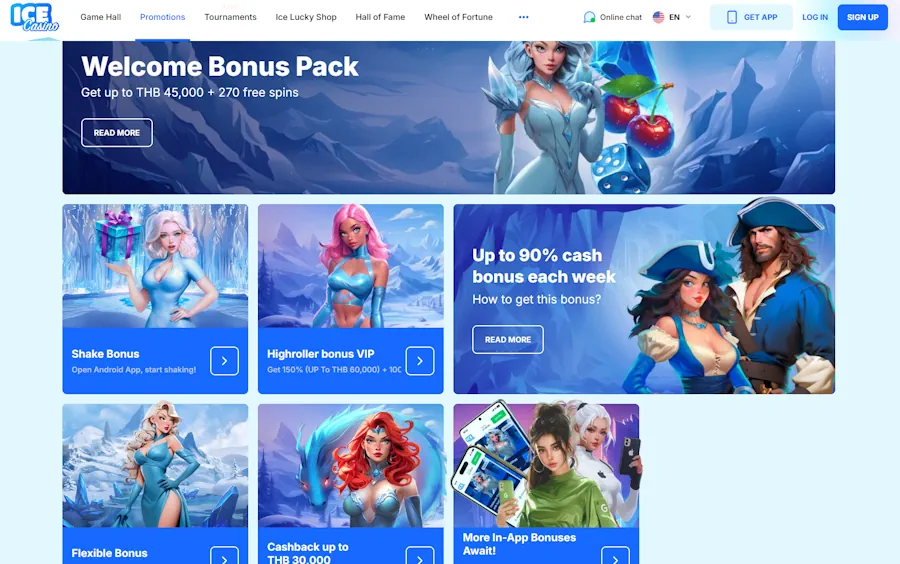 Ice Casino – Best for High Rollers (฿188,000 bonus cap)