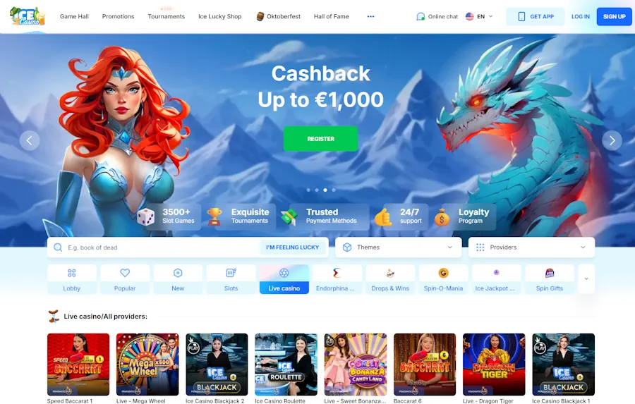 Ice Casino: Best for live dealer no download games