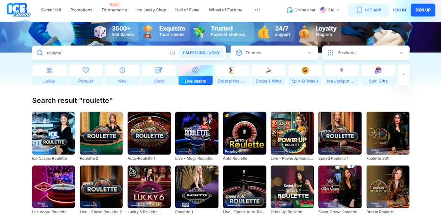 ICE Casino: Top lightning roulette provider