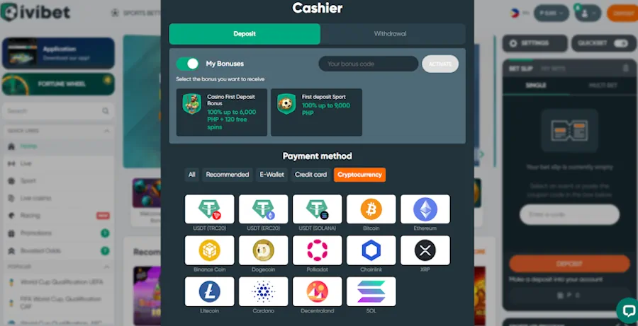 IviBet - Best Tether (USDT) Betting Sites