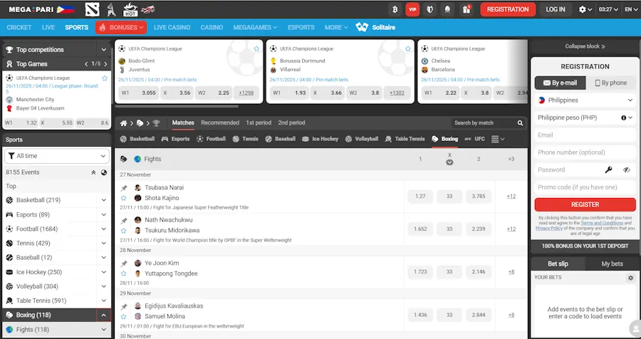 MegaPari- Boxing Betting Sites