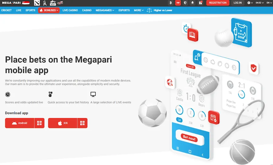 Megapari – Best for Mobile Experience (iOS/Android apps)