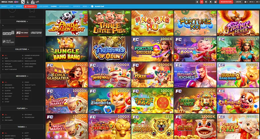 Megapari Online Casino Fa Chai provider slots