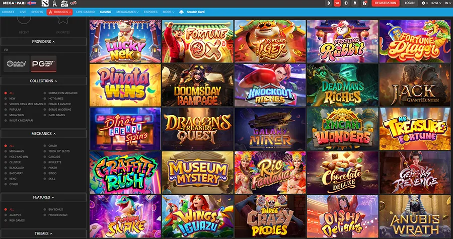 Megapari casino slots PG Soft provider for Filipino Players