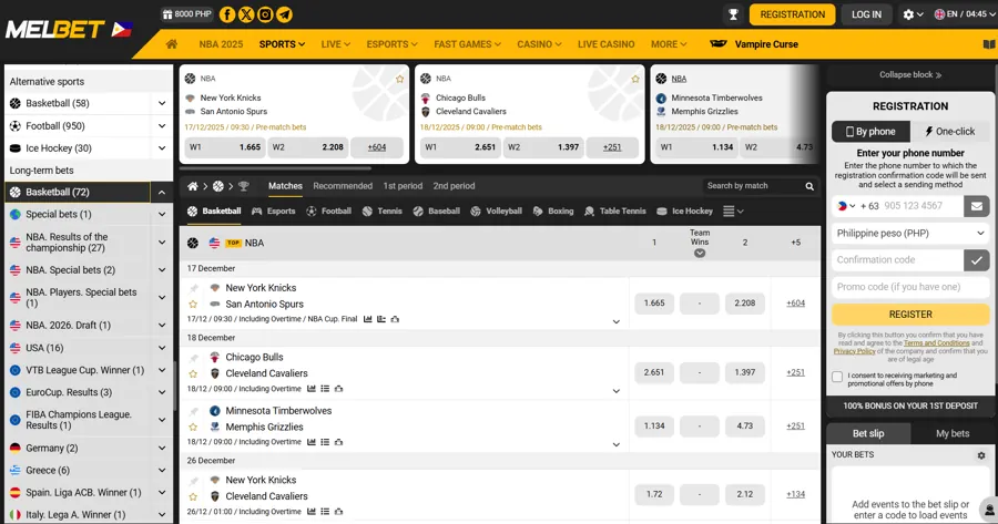 MELBET - Top NBA Betting Sites in the Philippines