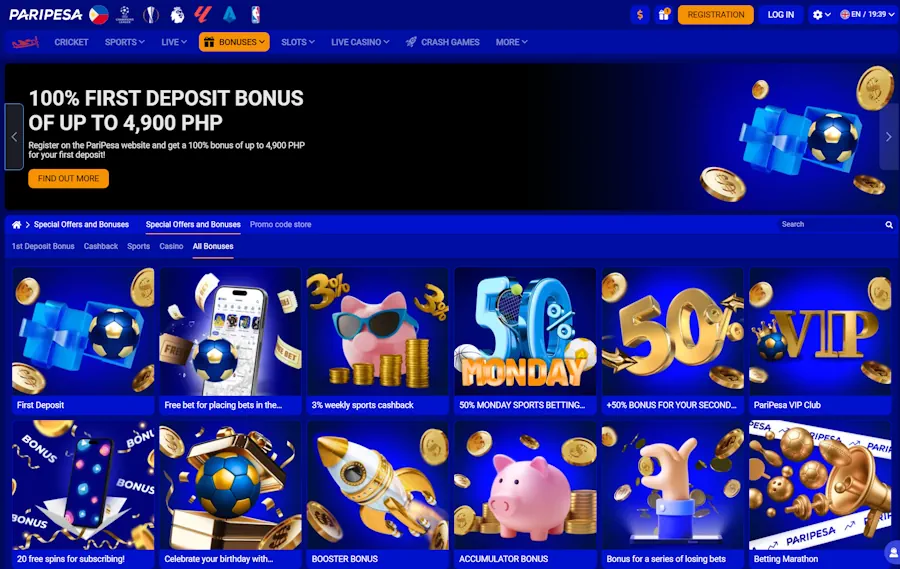 Paripesa - Best 300 Free Spins No Deposit Bonus Offers in PH