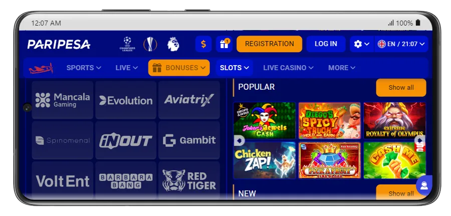 Popular Gambling Apps PariPesa slots